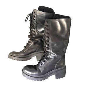 MARC‎ BY MARC JACOBS Lace Up Combat Boots Black Sz 38.5